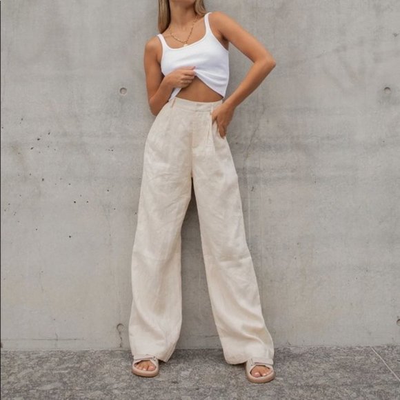 DISSH Pants - Dissh Norah Natural Linen Pants